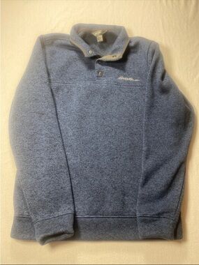 Eddie Bauer Men’s Radiator Fleece Snap Front Pull Over in Blue size M